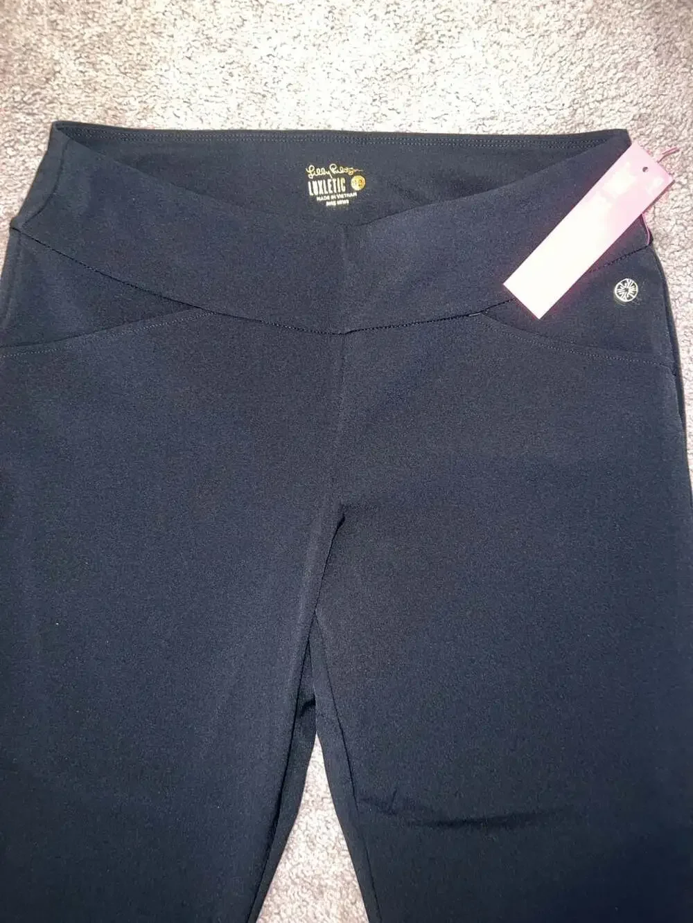 Lilly Pulitzer Luxletic Fairway Performance Twill Pant Black Size 12 - Picture 2 of 5